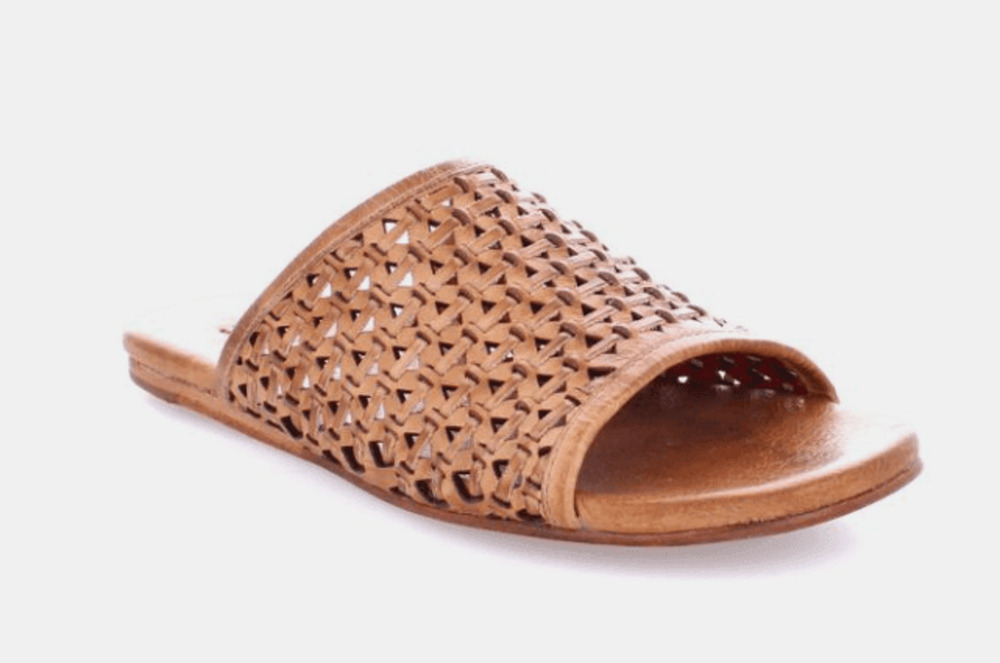 Bed|Stu Minerva Women's Leather slide sandals Tan Rustic 8 M